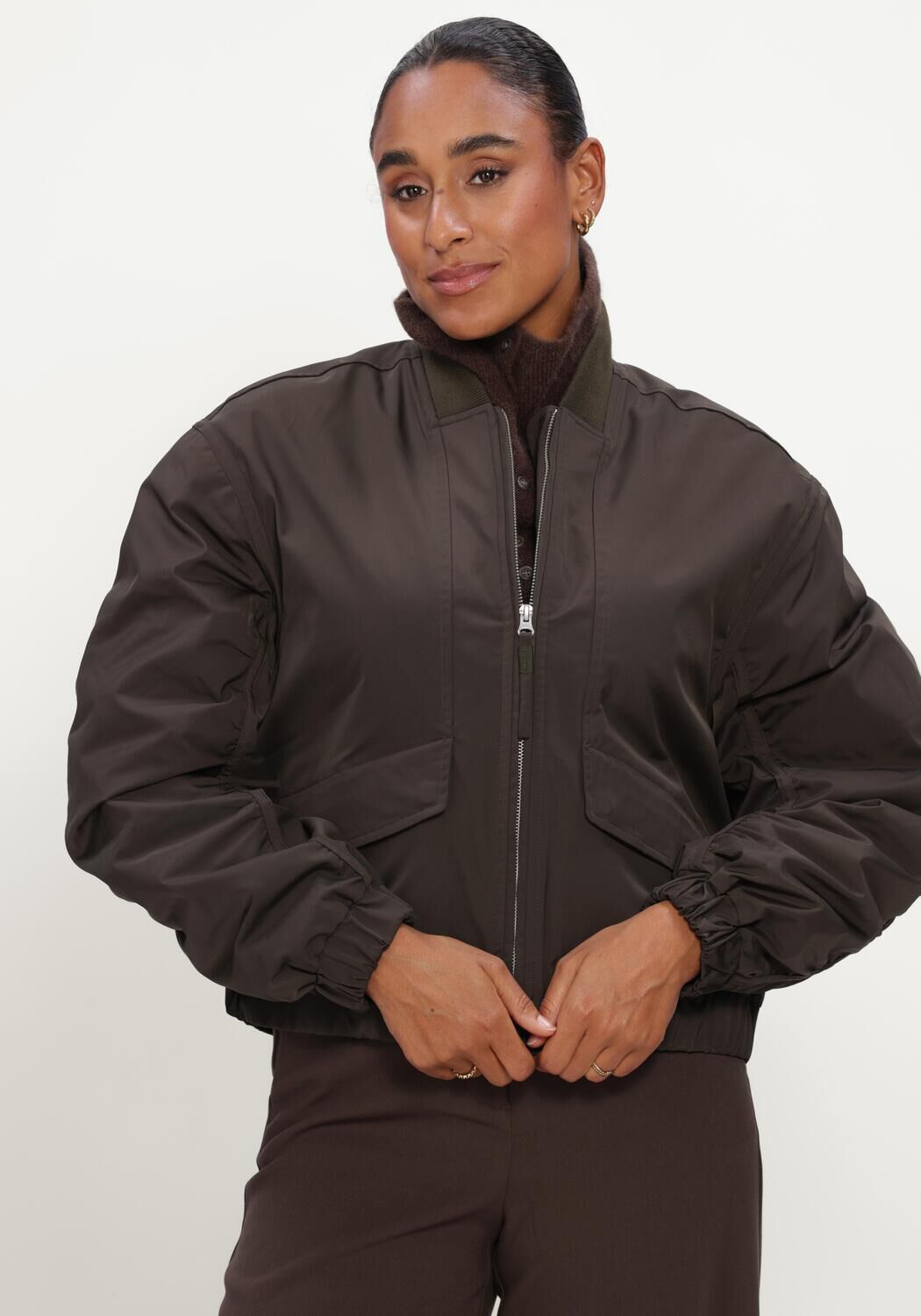 Braune MSCH COPENHAGEN Jack MSCHKOSHER BOMBER JACKET - large