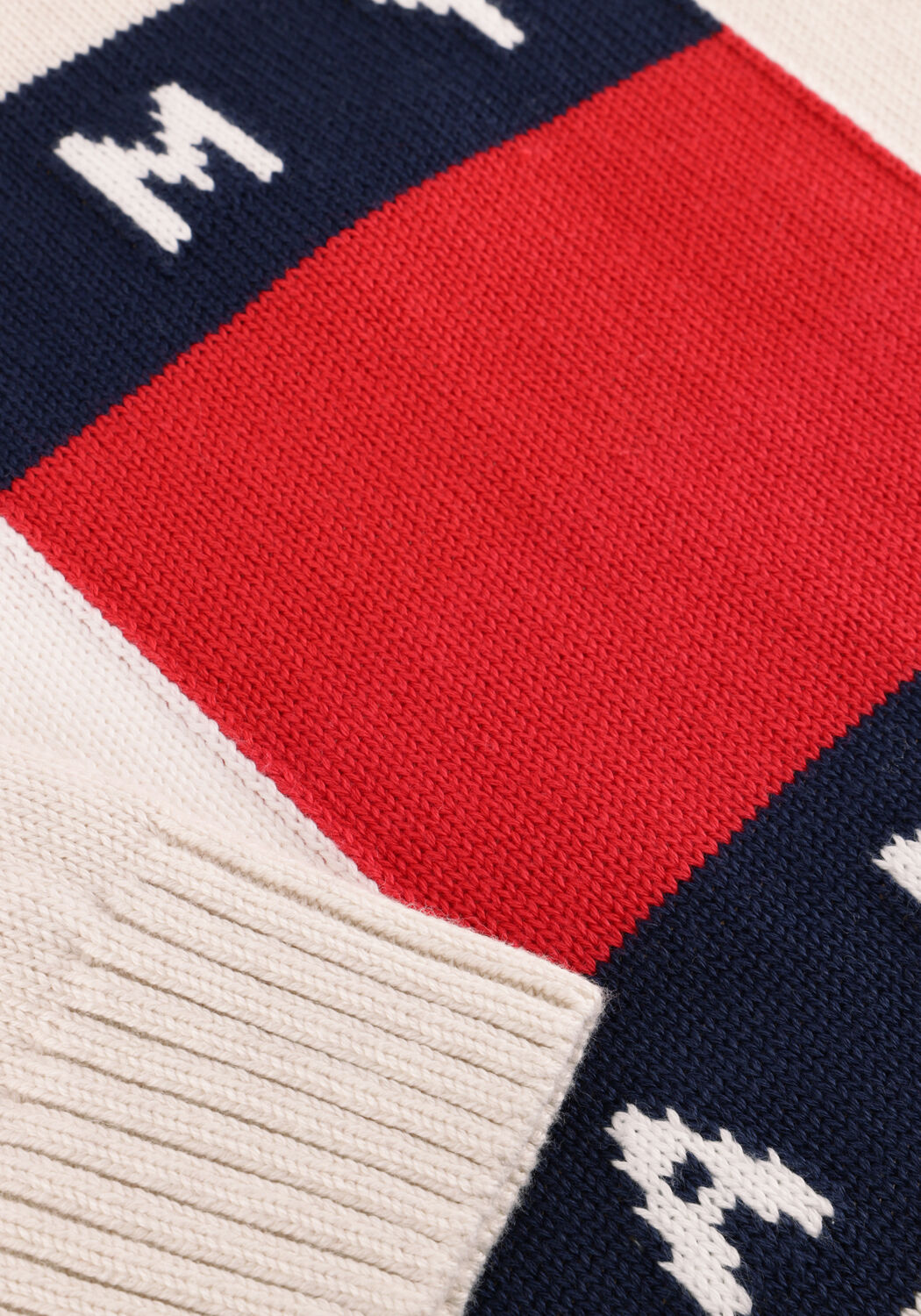 Creme TOMMY JEANS Pullover TJM REG MELANGE FLAG SWEATER - large