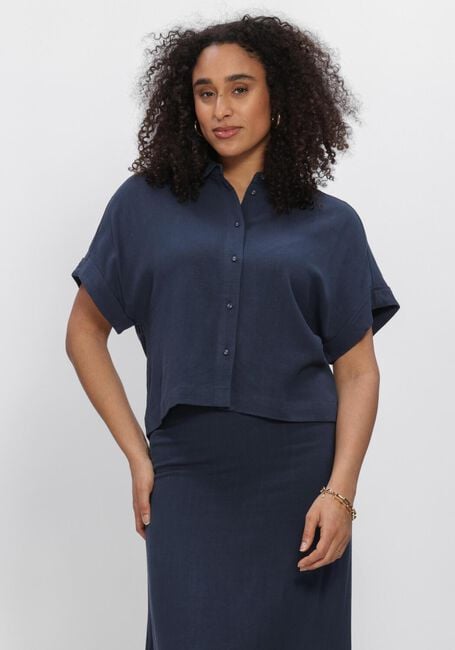 Dunkelblau SELECTED WOMEN Blusen SLFVIVA SS CROPPED SUN SHIRT - large