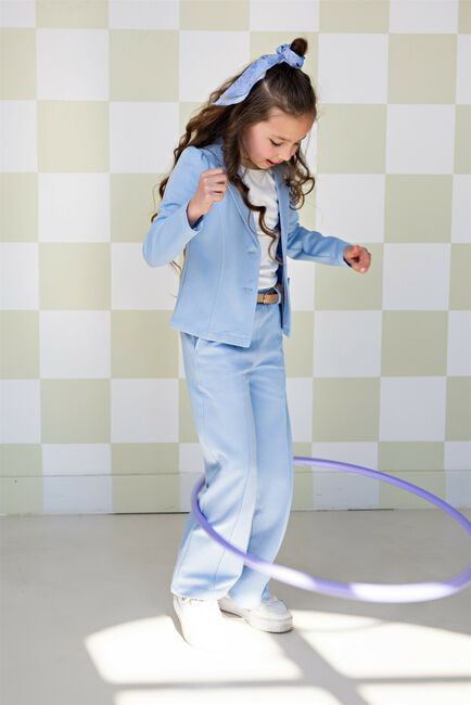 Blaue NONO Blazer DIP GIRLS BLAZER LUREX PIQUE LIGHT BLUE - large