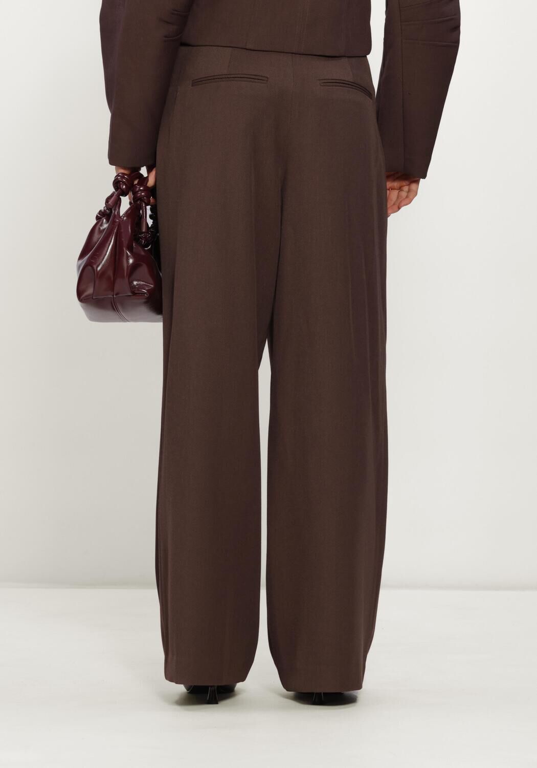 Braune MSCH COPENHAGEN Weite Hose MSCHLAURETTA HW PANTS - large