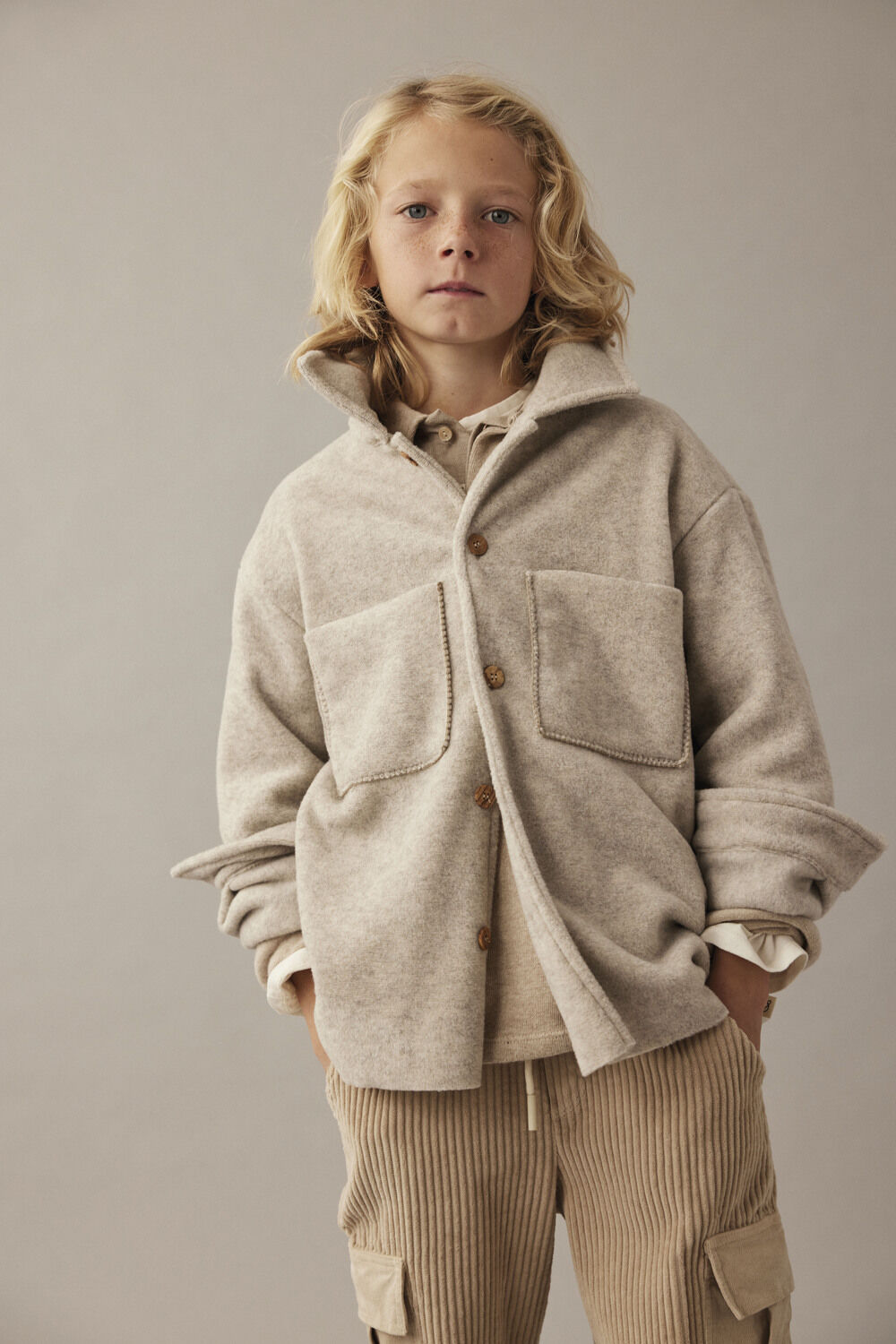 Graue MY LITTLE COZMO Strickjacke ALGHEROK294 - large