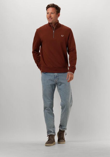 Braune FRED PERRY Sweatshirt HALF ZIP SWEATSHIRT - large