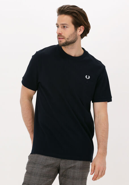 Dunkelblau FRED PERRY T-shirt POCKET DETAIL PIQUE SHIRT - large