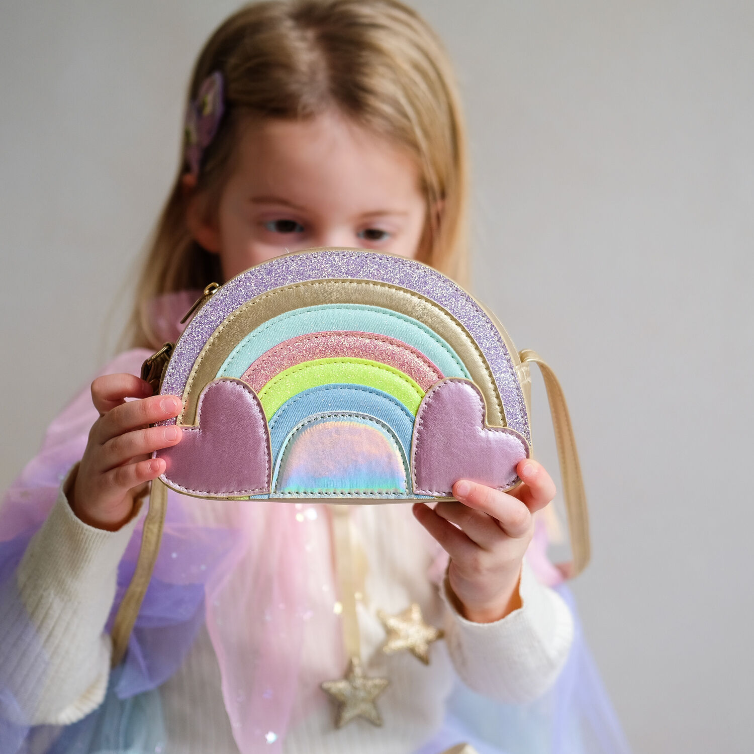 Mehrfarbige/Bunte Mimi & Lula Umh&auml;ngetasche RAINBOW BAG - large