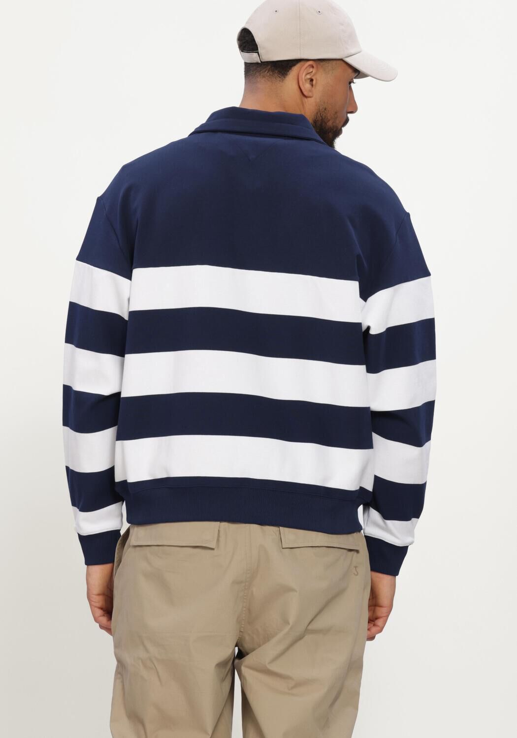 Dunkelblau TOMMY HILFIGER Pullover NAUTICAL BLOCK STRIPE 1/4 ZIP - large