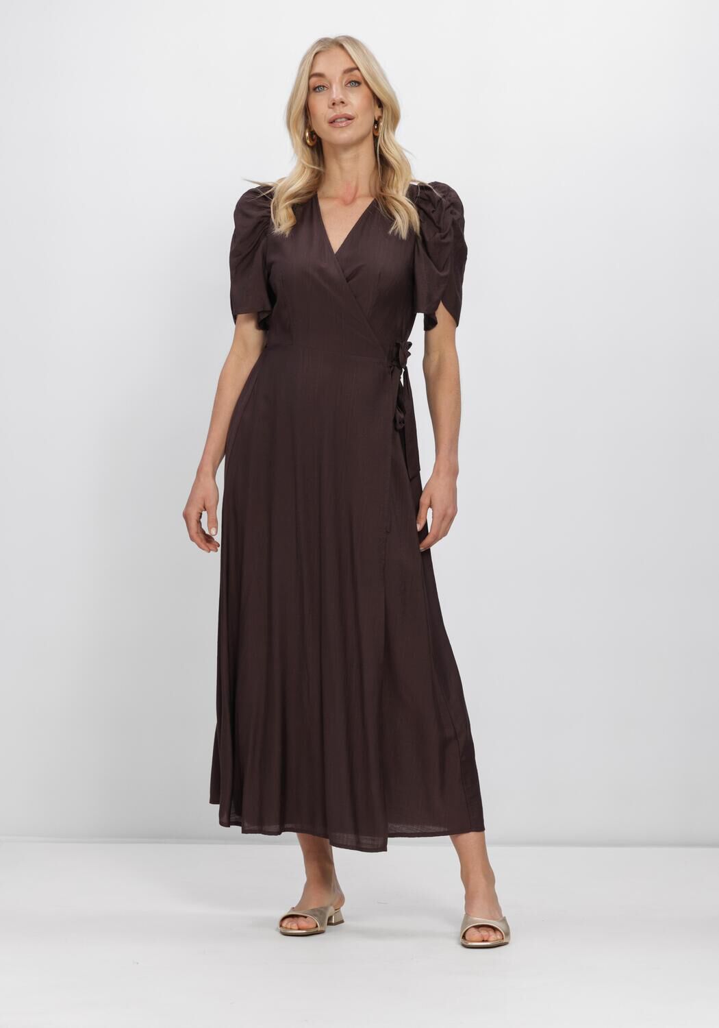 Braune CO'COUTURE Maxikleid HERACC SS WRAP DRESS - large