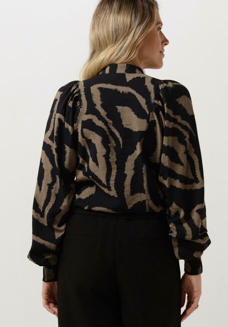 Schwarze SUMMUM Blusen TOP ABSTRACT LEAVES - large