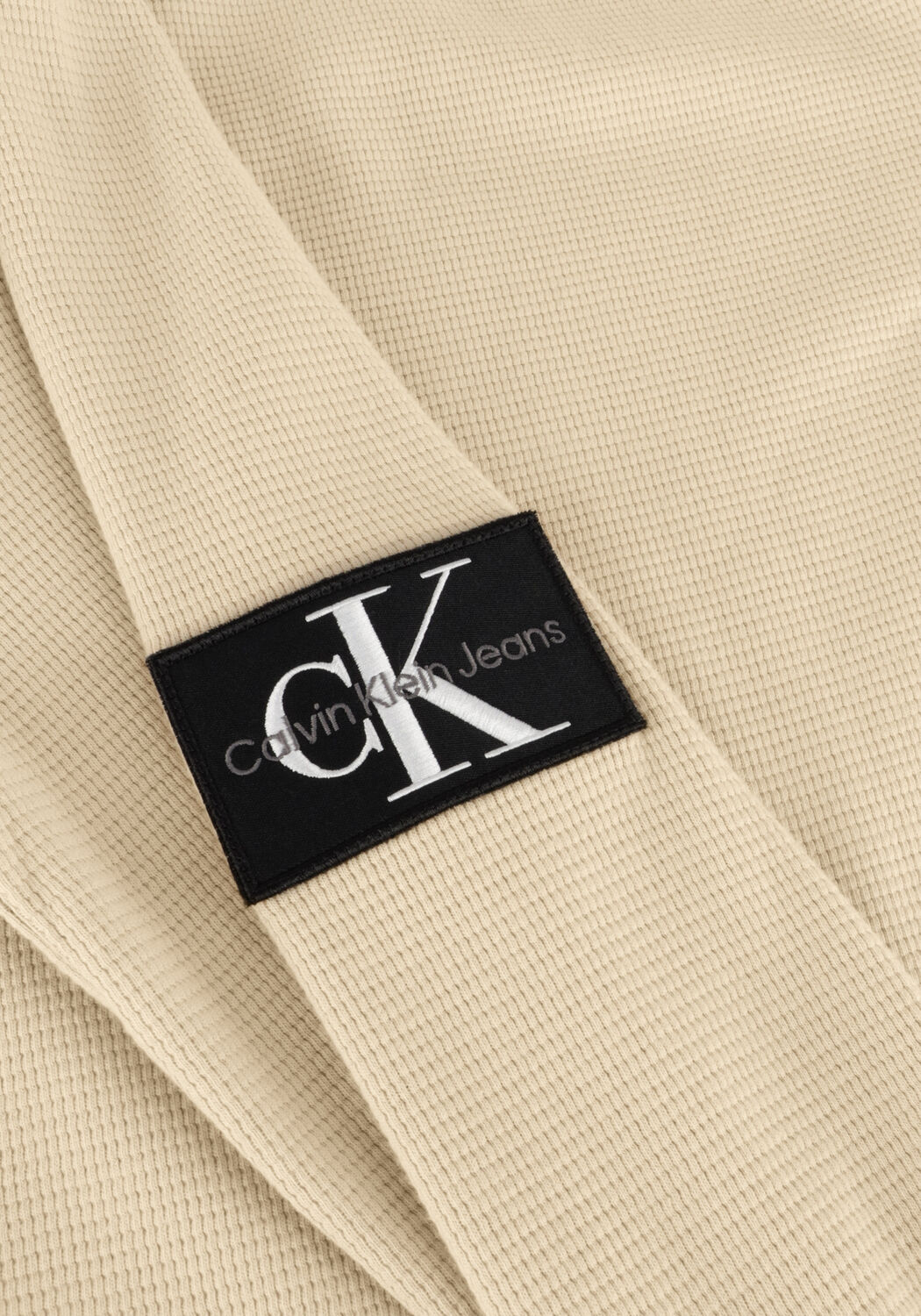 Khaki CALVIN KLEIN Sweatshirt BADGE WAFFLES LS TEE - large