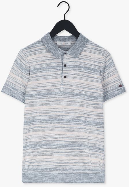 Hellblau CAST IRON Polo-Shirt SHORT SLEEVE POLO COTTON SLUB STRIPE KNITTED - large