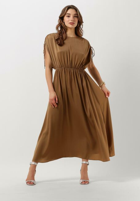 Camelfarbene SECOND FEMALE Midikleid MINGAI DRESS - large