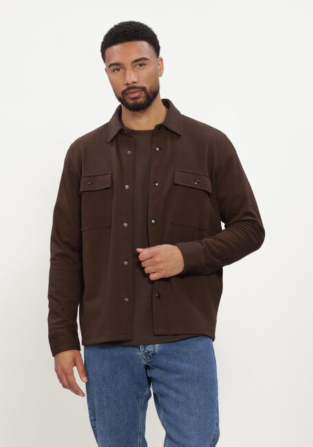 Braune SELECTED MEN Overshirt SLHJACKIE SWEAT JACKET NOOS - large