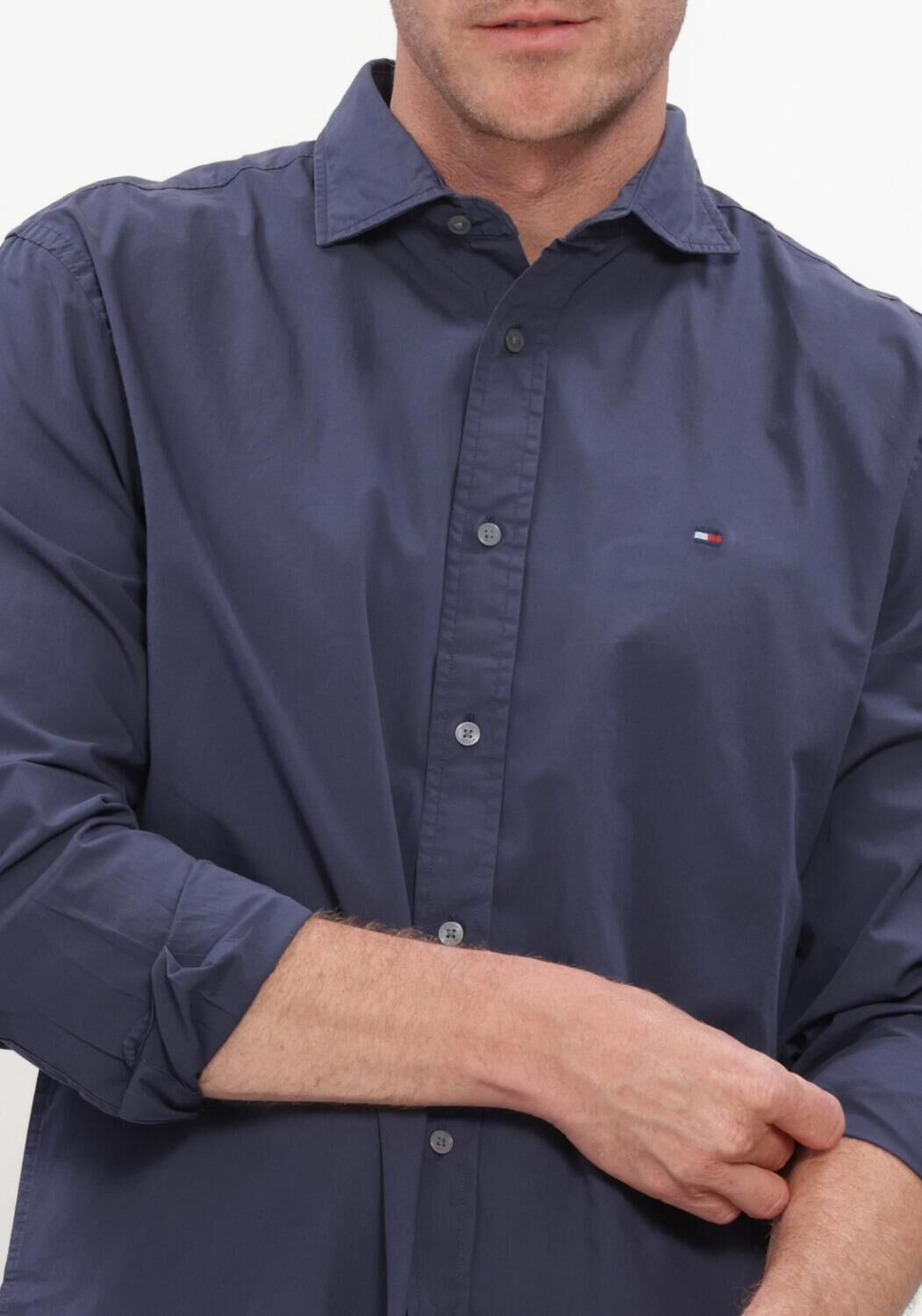 Dunkelblau TOMMY HILFIGER Casual-Oberhemd GMD POPLIN SEMI SPREAD RF SHT - large