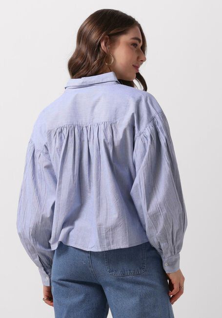 Hellblau BY-BAR Blusen SARAH SHORT PIN STRIPE BLOUSE - large