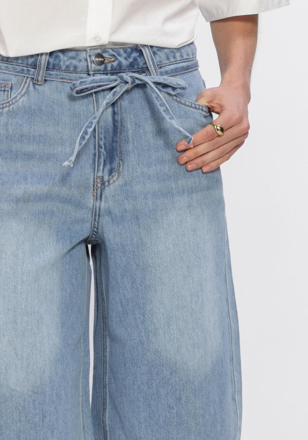 Blaue OBJECT Kurze Hosen OBJROSIE MW LO DENIM LONG - large