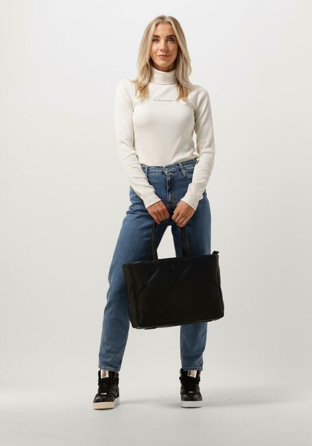 Creme CALVIN KLEIN Rollkragenpullover MONOLOGO RIB ROLL NECK - large