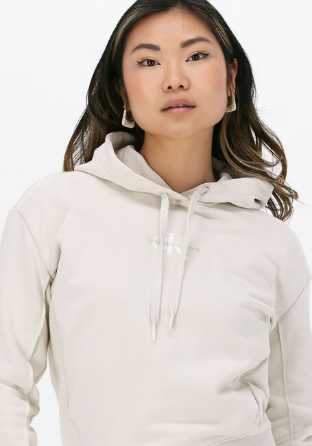 Nicht-gerade weiss CALVIN KLEIN Pullover MONOGRAM LOGO HOODIE WOMEN - large