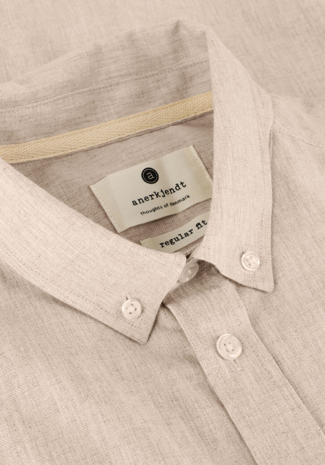 Beige ANERKJENDT Casual-Oberhemd AKKONRAD MELANGE SHIRT - large