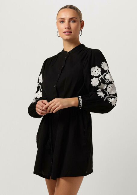 Schwarze SCOTCH & SODA Minikleid MINI DRESS WITH SLEEVE EMBROIDERY - large
