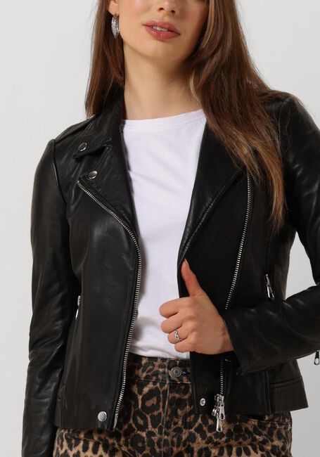 Schwarze SET Lederjack TYLER LEATHER JACKET - large