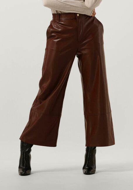 Braune VANILIA Hose FAUX LEATHER CULOTTE - large