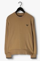 Camelfarbene FRED PERRY Pullover CREW NECK SWEATSHIRT