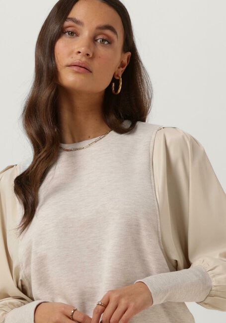 Beige SUMMUM Pullover SWEATER SATIN MIX SWEAT - large