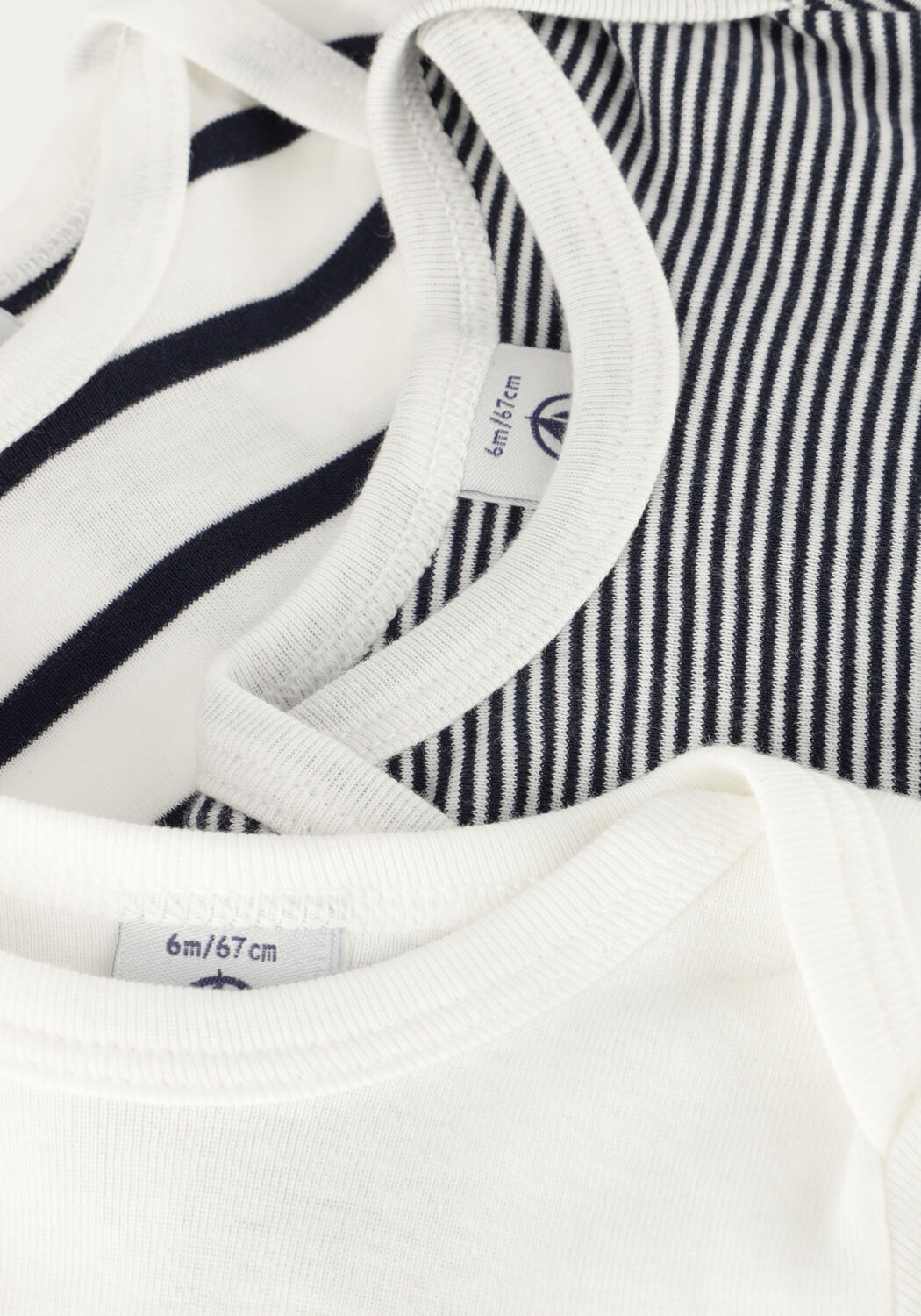 Wei&szlig;e PETIT BATEAU Strampler 3 BODIES US ML - large