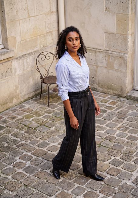 Anthrazit HAUTE L'AMITI&Eacute; Weite Hose IVANNA BELT TALL PANT - large
