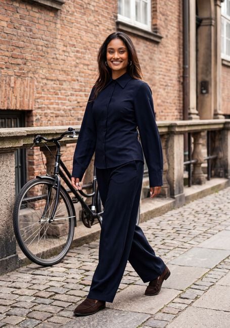 Dunkelblau AMAYA AMSTERDAM Weite Hose EVI PANTS - large
