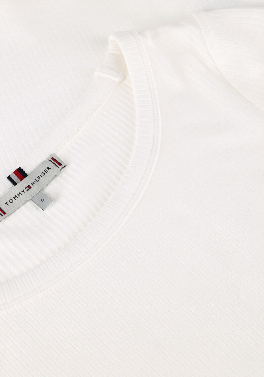 Wei&szlig;e TOMMY HILFIGER T-shirt SLIM 5X2 RIB C-NK SS - large