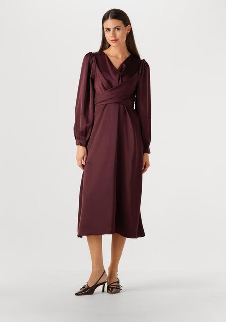 Bordeaux NEO NOIR Midikleid RIMINI HEAVY SATEEN DRESS - large