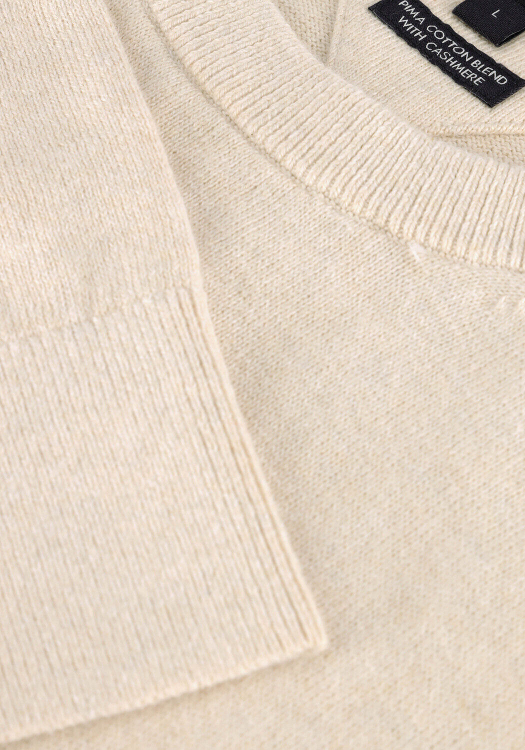 Beige TOMMY HILFIGER Pullover PIMA ORG CTN CASHMERE CREW NECK - large