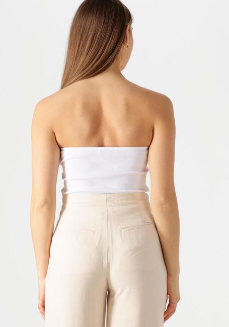 Weiße CALVIN KLEIN Top WOVEN LABEL RIB SLEEVELESS TOP - large