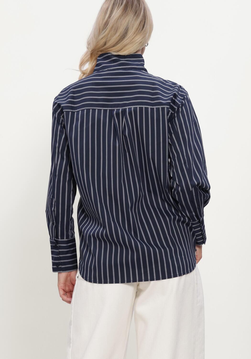 Blaue CO'COUTURE Blusen SOMOCC STRIPE FUNNEL NECK SHIRT - large