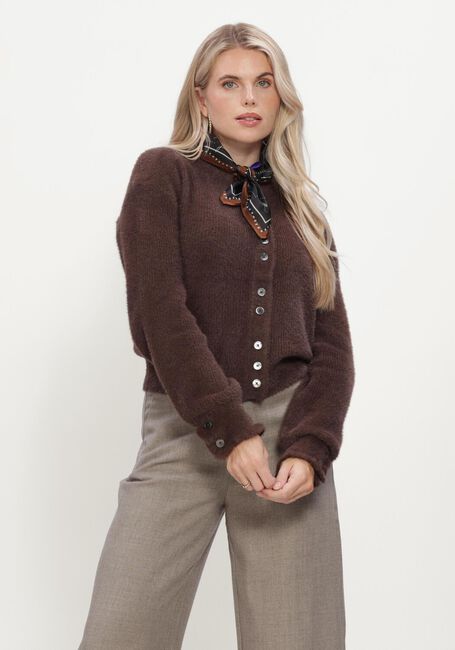 Braune RUBY TUESDAY Pullover & Cardigans VIVETT FLUFFY KNIT CARDIGAN - large