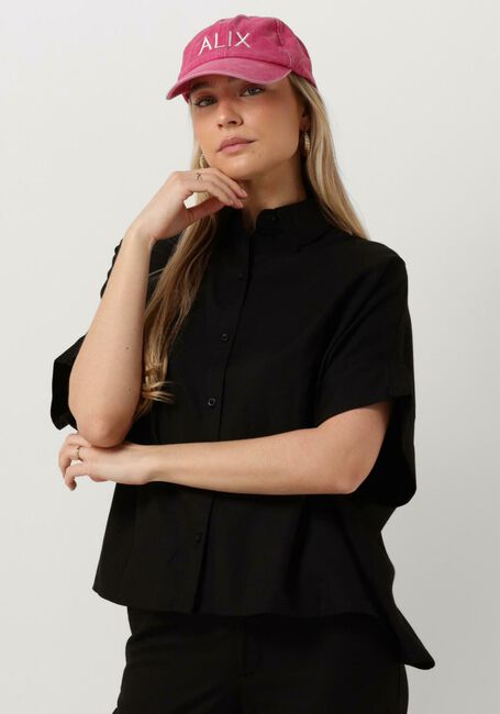 Schwarze ALIX THE LABEL Blusen LADIES WOVEN LINEN OVERSIZED BLOUSE - large