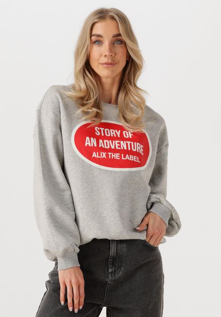 Graue ALIX THE LABEL Sweatshirt LADIES KNITTED ADVENTURE SWEATER - large