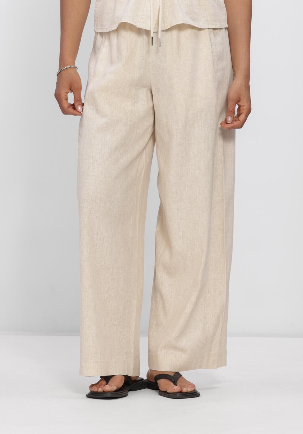 Beige OBJECT Hosen OBJKADIE MW WIDE PANTS 145 - large