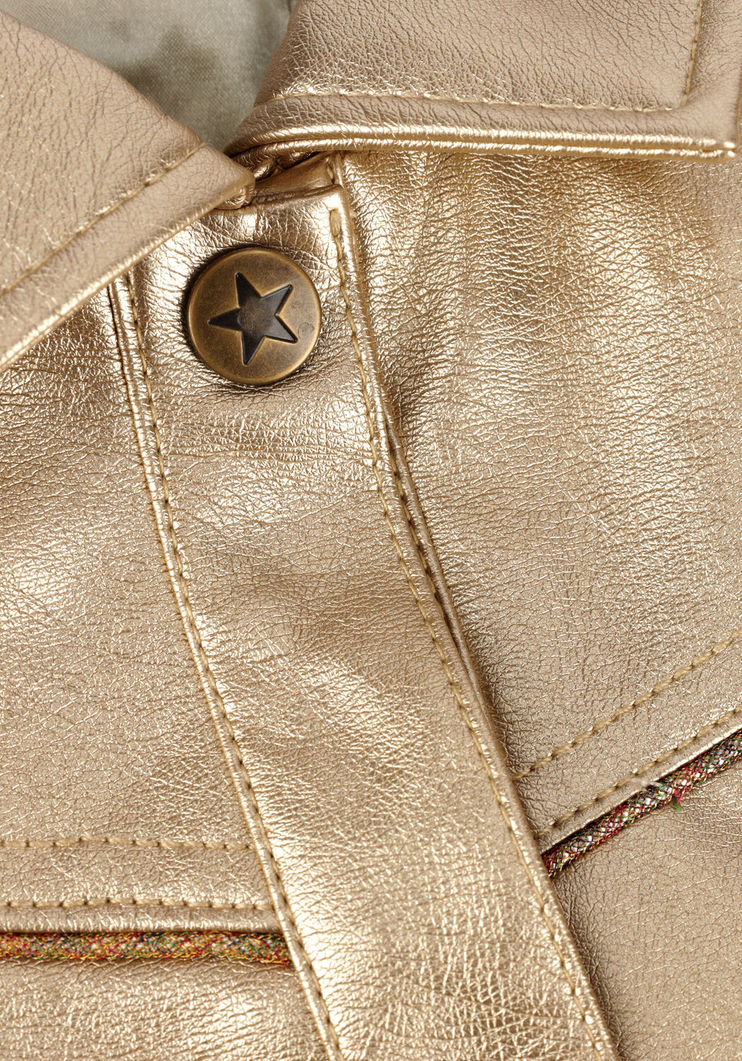 Goldfarbene LIKE FLO Lederjack IMI LEATHER JACKET - large