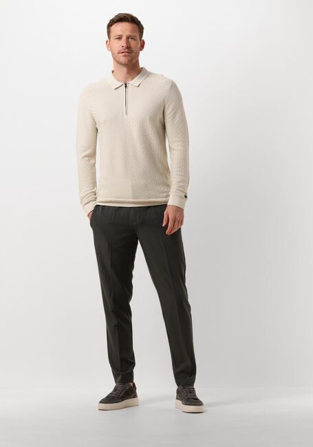 Beige CAST IRON Polo-Shirt LONG SLEEVE POLO COTTON MODAL - large