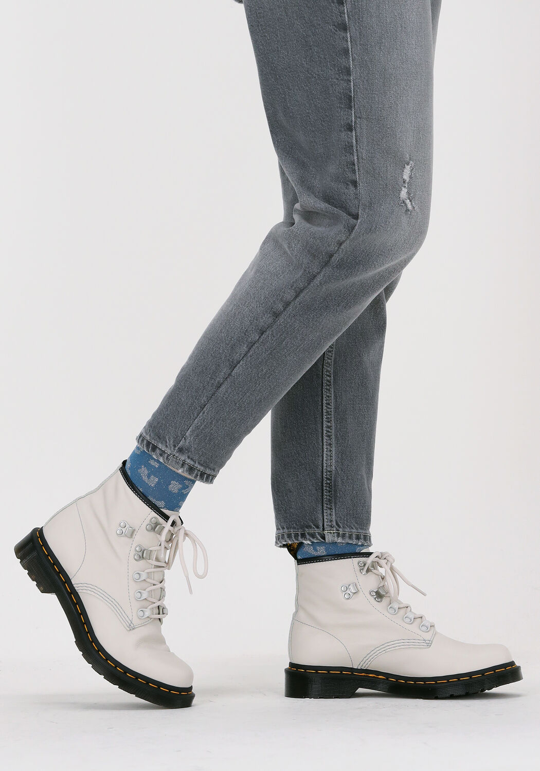 Wei&szlig;e DR MARTENS Schn&uuml;rboots 101.1 - large