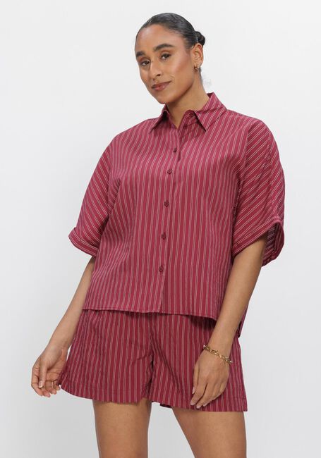 Rote CATWALK JUNKIE Blusen STRIPED SHORT SLEEVE BLOUSE - large