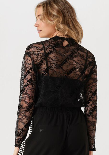 Schwarze ALIX THE LABEL Top LADIES WOVEN ALIX LACE FITTED TOP - large