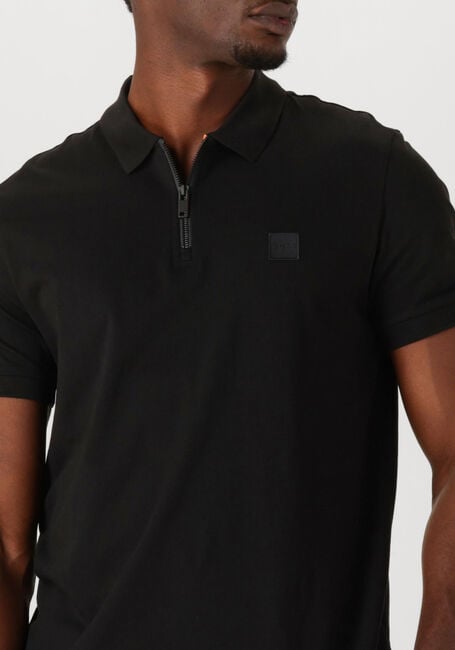 Schwarze BOSS ORANGE Polo-Shirt PASSERZIP - large