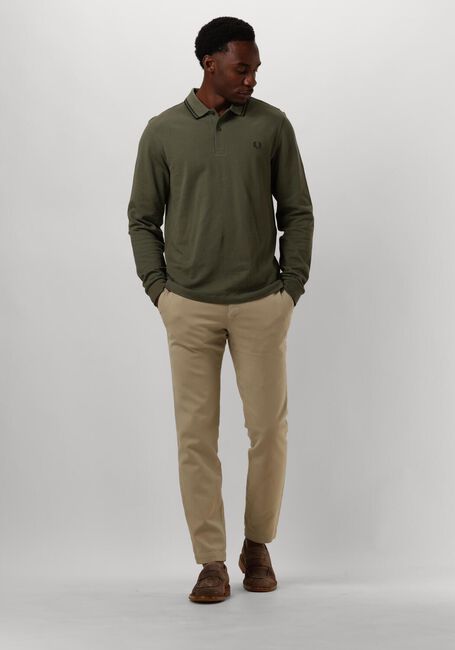Dunkelgrün FRED PERRY Polo-Shirt TWIN TIPPED FRED PERRY SHIRT LONG SLEEVE - large