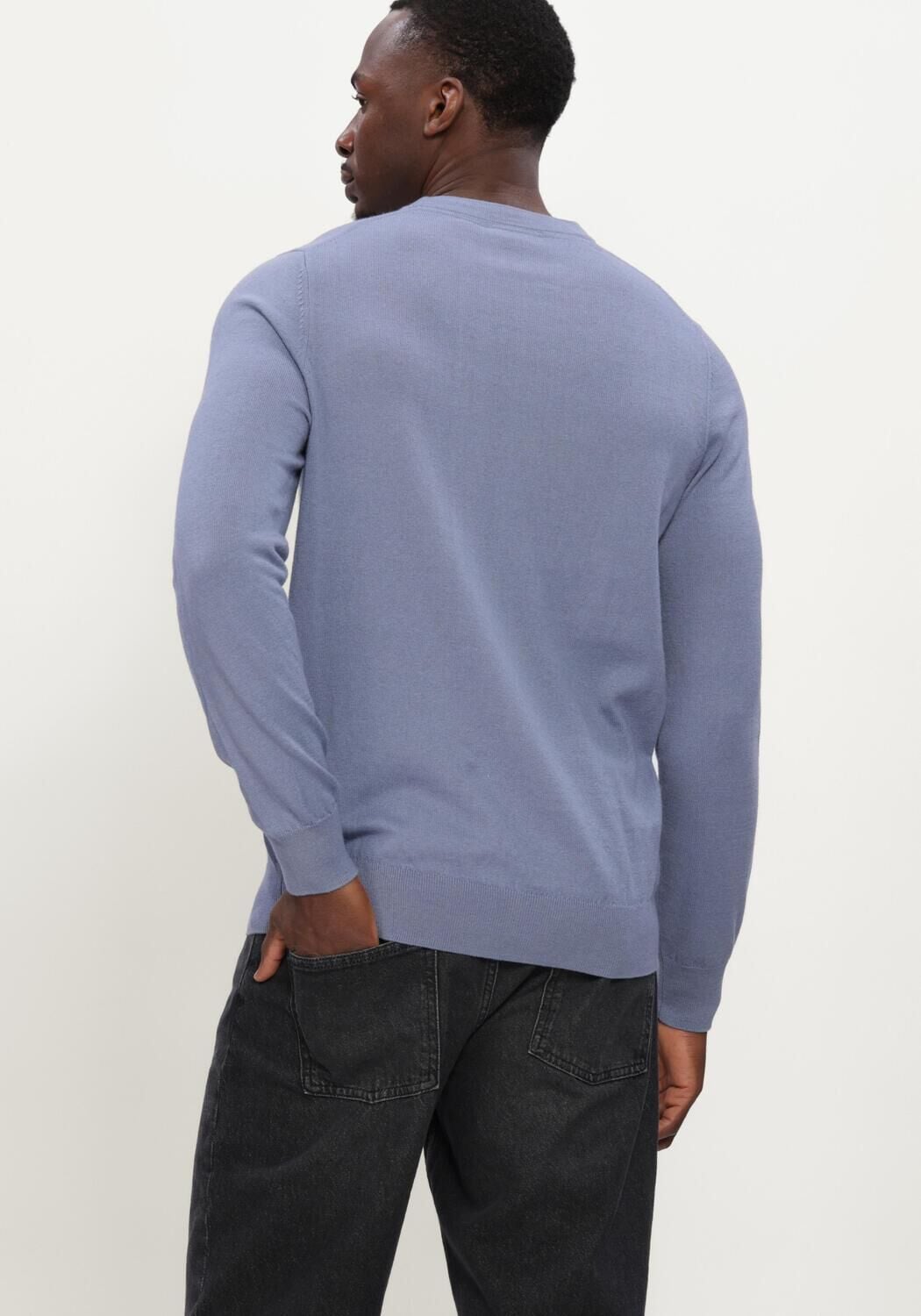 Blaue LYLE & SCOTT Pullover COTTON MERINO CREW NECK JUMPER - large