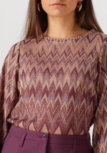 Mehrfarbige/Bunte SUMMUM Top TOP LONG SLEEVE ZIG ZAG LUREX - large