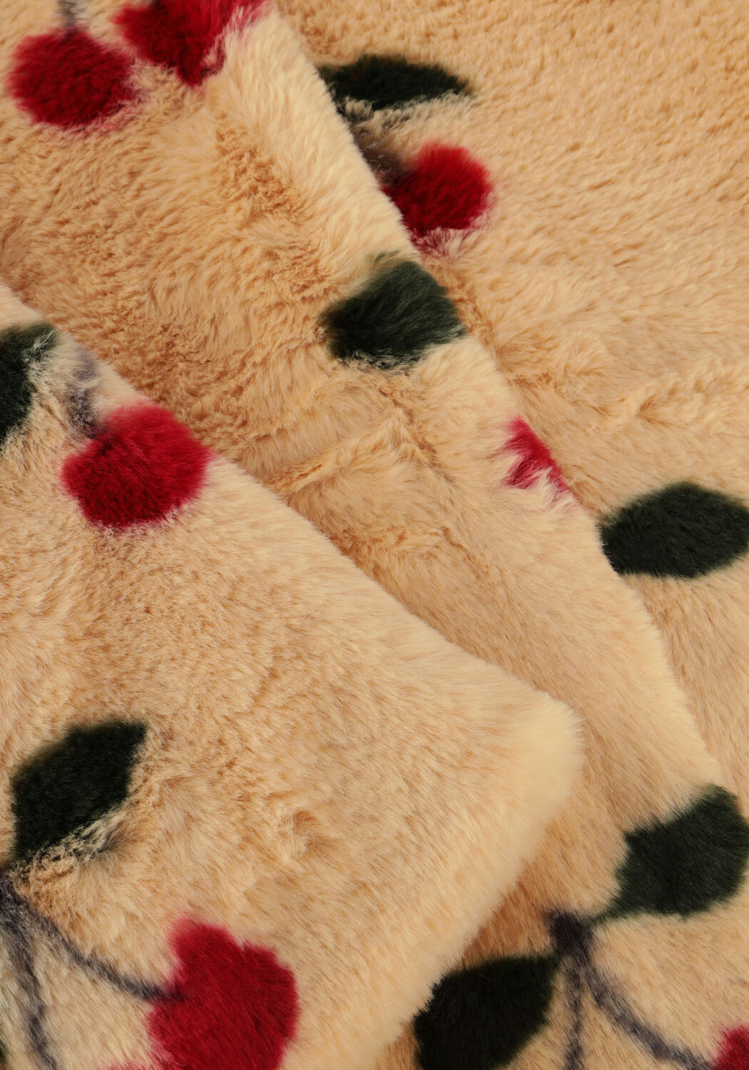 Beige KONGES SLOJD Fake-Fur-Jack FUZZIE COAT GRS - large