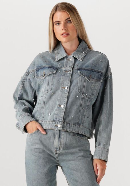 Blaue ALIX THE LABEL Jeansjacke LADIES WOVEN EMBELLISHED DENIM JACKET - large